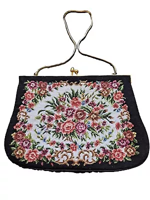 Brand New Vintage Tapestry Purse Petit Point Gold Gilt Frame Bag Handbag • $34.99