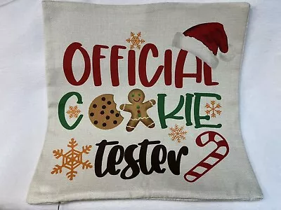 Gingerbread Cookie Tester Bakery Christmas Throw Pillow Cover Holiday Home Decor • $15.95