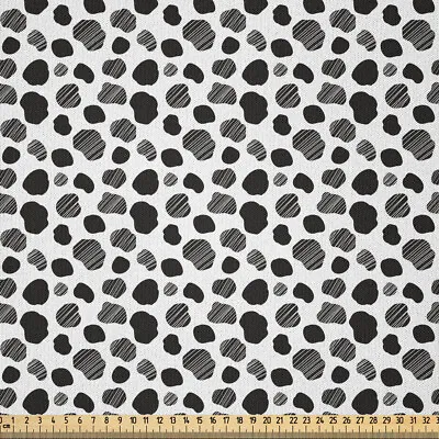 Cow Print Fabric By Yard Microfiber Black And White Dots • £29.99