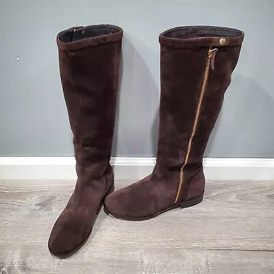 J. Crew Women's Harper Suede Tall Boots 95698 Estate Brown Riding Size 8 • $38