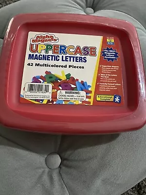 Alpha Magnets Uppercase Magnetic Letters New In Box 42 Multi Colored Pieces • $12.95