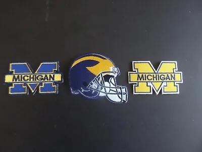 Lot Of 3- Michigan Wolverines Ncaa College Iron On Embroidered Patches • $9.99