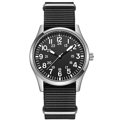 £19.99 • Buy Men’s Pilot Field Military Watch Seiko Movement Analog Stainless Steel UK
