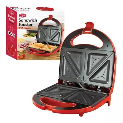 £15.99 • Buy Sandwich Maker Toaster Toastie Maker Panini Press Health Grill Griddle RED NEW