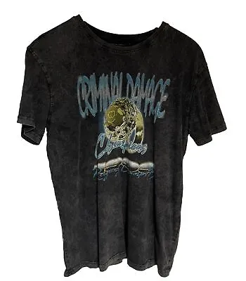 Criminal Damage London Grey Acid Wash T-shirt Size Large • £7.95