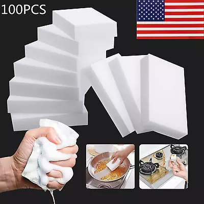 Lot 100pcs Magic Sponge Eraser Melamine Washing Thick Cleaning Foam Home Tool • $6.19