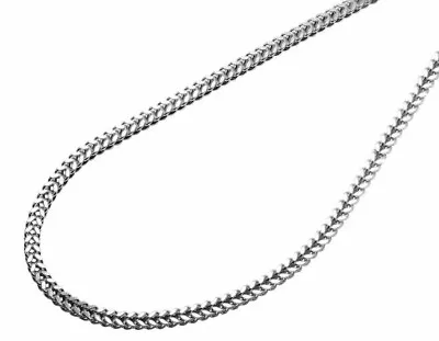 Mens Real 10K White Gold 3MM Hollow Franco Box Link Chain Necklace 22-36 Inches • $648.99