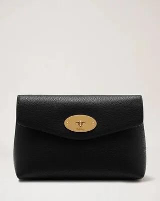 Mulberry 'DARLEY' Cosmetic Pouch Black Classic Grain Leather - $375 - BNWT • £284.44