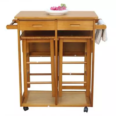 Kitchen Island Cart Trolley Portable Rolling Storage Dining Table 2 Drawers • $99.90