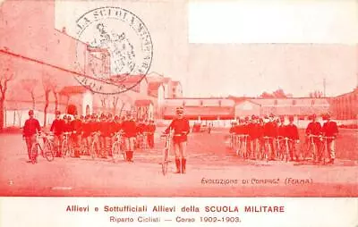 Corso Italy Military School Soldier's Bicycles Handstamp Postcard (1903) • $19.95