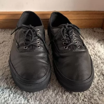 Vans Shoes Authentic Premium Leather Black Unisex Men’s US13/UK12 • $50