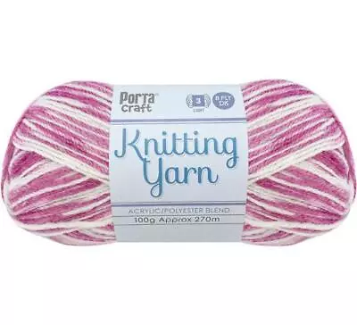 Knitting Yarn 100g 270m 8ply Multi Berries N Cr (Product # 189573) • $3.30