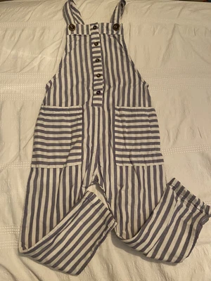 £3.99 • Buy Next Striped Cotton Dungarees Jumpsuit. Age 4-5 Years