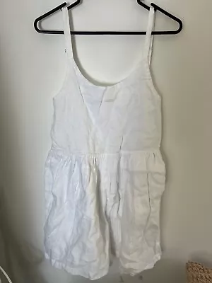 Zulu And Zephyr Linen White Dress Size 6 • $35