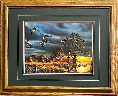 Jim Hansel Morning Mallards Duck Print-Framed  21 X 17 • $36.95