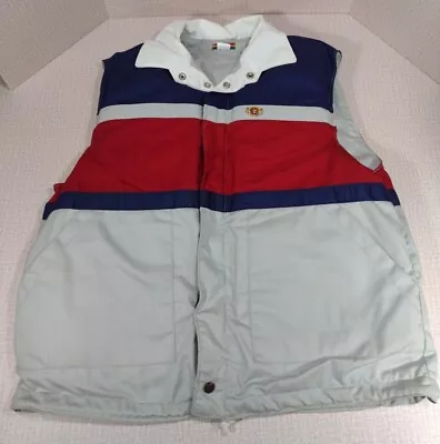 VTG Stearns Red White Blue Gray Zip Life Jacket Boating Vest  Adult Large 44-46 • $11.99