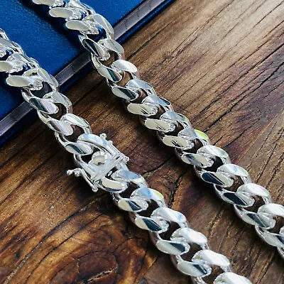 Real Solid 925 Sterling Silver Miami Cuban Mens Boys Chain Bracelet Or Necklace • $739.99
