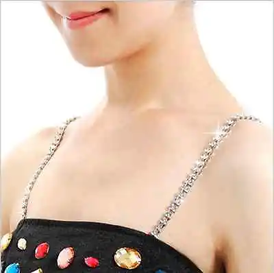 £4.99 • Buy 1 Pair Sparkly Diamante Detachable Shoulder Party PROM DRESS Gown BRA STRAPS