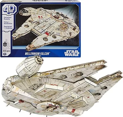 4D Build Millennium Falcon 3D Model Kit - 223 Piece Star Wars Desk Decor • $34.99