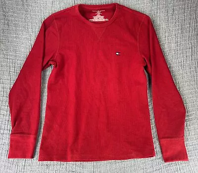 TOMMY HILFIGER SLEEPWEAR Men's Red Thermal Long Sleeve Shirt Size Small • $24.95