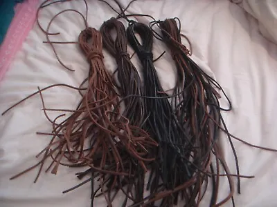 20x Lengths Reenactment Leather Thong Laces Sealed Knot Larp Fetish Lots Colours • £8.40