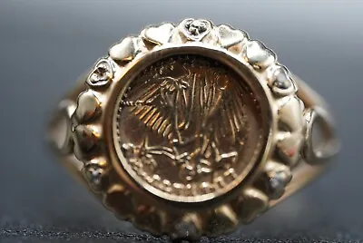 Gold Walking Liberty Ring Solid 14k Band Gold Bullion Coin E5.19 • $576
