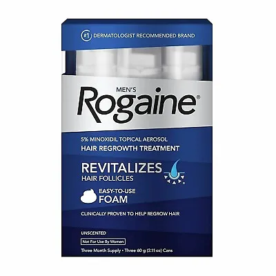 Exp 8/24 Rogaine Mens Regrowth Foam 5% Unscented 3 Month Supply Exp 8/24 • $37.50