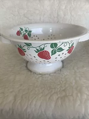 Vintage Strawberry Collander  Strainer Enamel 1983 Teleflora • $9.99