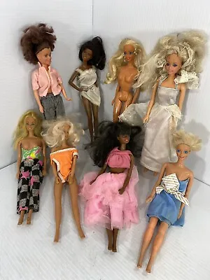 Vtg 8 Barbie Dolls Mattel 1966 Some Clothed Some Nude From Malaysia China... • $12.75