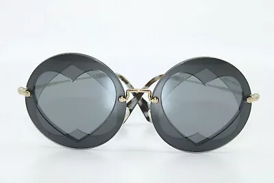 Miu Miu MU01S VA3-5L0 Dark Gray Heart Sunglasses New Authentic   • $125