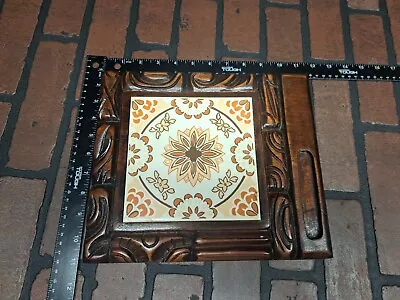 Mexican Tray Hand Carved Wood Multicolor Tile Vintage Made In Honduras  • $22.99