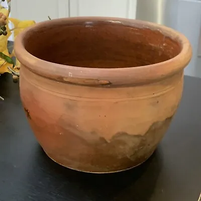 Antique Pennsylvania Primitive Glazed Redware Pottery Planter Decoration • $95