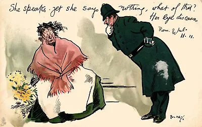 £5.95 • Buy Comic Postcard C1910 Police Constable Romeo & Juliet Quote Lady Shawl Phil May