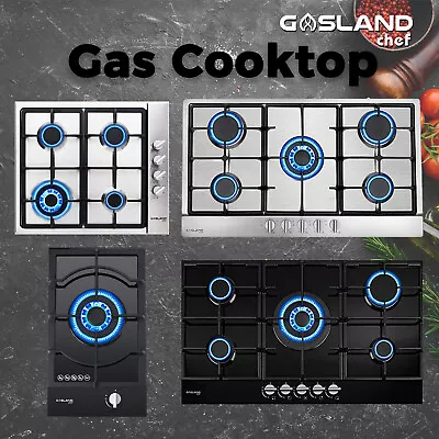 GASLAND Chef 30/60/90cm Gas Cooktop NG LPG Stainless/Black Glass Kitchen Stove • $199.49