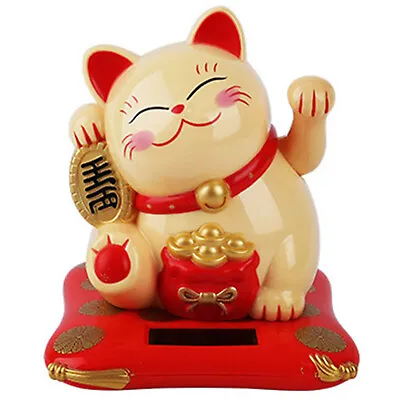 Chinese Lucky Fortune Money Waving Gold Maneki-Neko Cat Figure Feng Shui Decor • $19.81