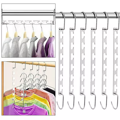 6 Pack Metal Wonder Closet Hanger Organizer Hook Space Saving Clothes Rack NEW • $13.25