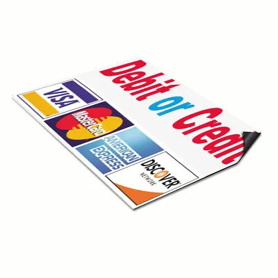 Car Magnet Set Of 2 Debit Or Credit Visa Mastercard Red Industrial Sign • $31.99