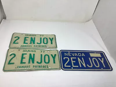 3 Vintage Vanity License Plate Lot ID Idaho NV Nevada 2ENJOY Famous Potatoes • $95