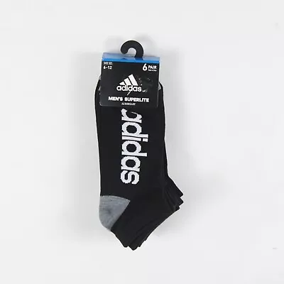 Men's Adidas Superlite Aeroready Low Cut 6 Pair Socks Black / White 5149312A • $12.99