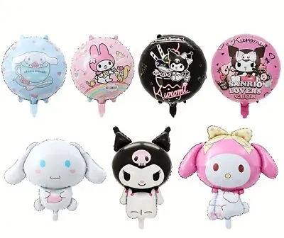 Sanrio Mylar Balloon Set Of 7 Cinnamoroll My Melody Kuromi Party Decorations • $15.99