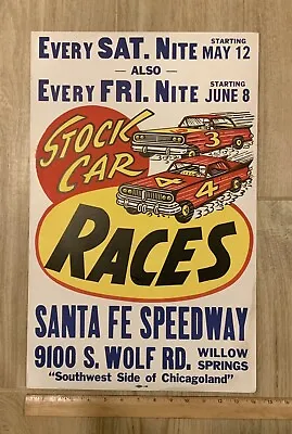 Santa Fe Speedway Poster | Stock Car Races  • $249