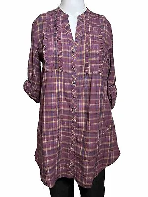 Vintage America NEW Women’s SMALL Patterson Plumberry Long Sleeve Top Plaid - PD • $14.50