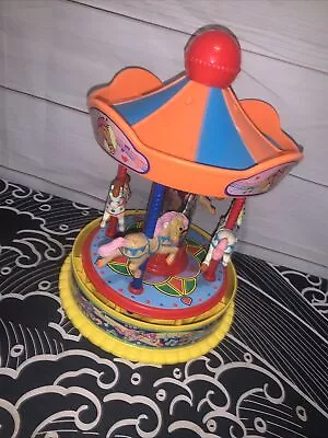 Vtg Redbox Toy Carousel Musical Horse Merry Go Round It's A Small World-Used • $34.99