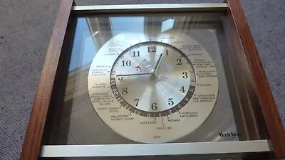 Vintage Verichron GMT World Quartz Mantel Clock W/Red Airplane Works • $49.31