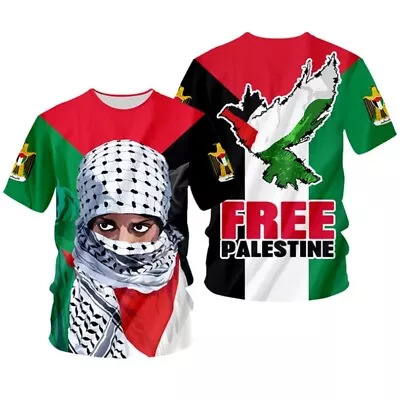 Free Palestine T-Shirt Stand With Palestine Shirt Stop War 3D Printed Men Wome • $25.99