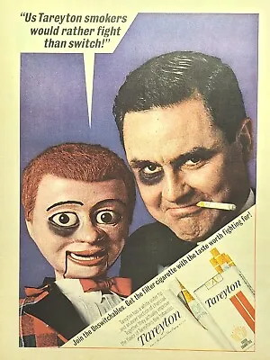 Tareyton Cigarettes Ventriloquist Dummy Black Eyes Vintage Print Ad 1965 • $16.77