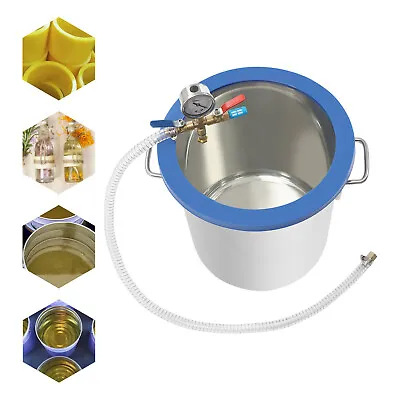 5 Gallon Vacuum Chamber Oils Degassing Urethane +Vacuum Gauge&Tempered Glass Lid • $85.50