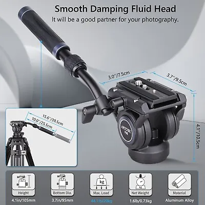 ARTCISE Metal Heavy Duty Video Camera Tripod Fluid Drag Pan Head For Cameras • $75.99