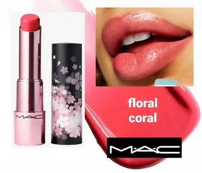 MAC Black Cherry Glow Play Lip Balm *FLORAL CORAL* Sakura Blossoms /.12 Oz / NIB • $28.50