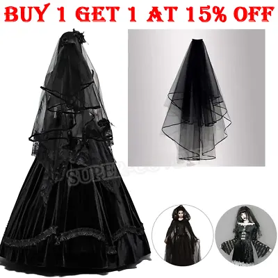 £3.87 • Buy Black Widow Hen Night Bride Veil Steam Punk Halloween Gothic Fancy Dress Costume